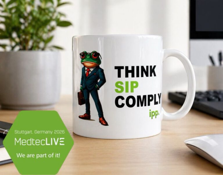 Think Sip Comply Kaffeetasse von IPP auf der MedtecLIVE 2026 in Stuttgart