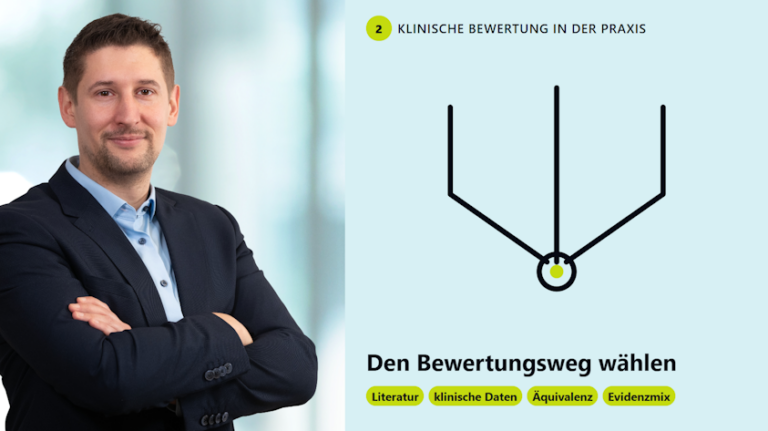 Bewertungsweg der klinischen Bewertung für ein Medizinprodukt