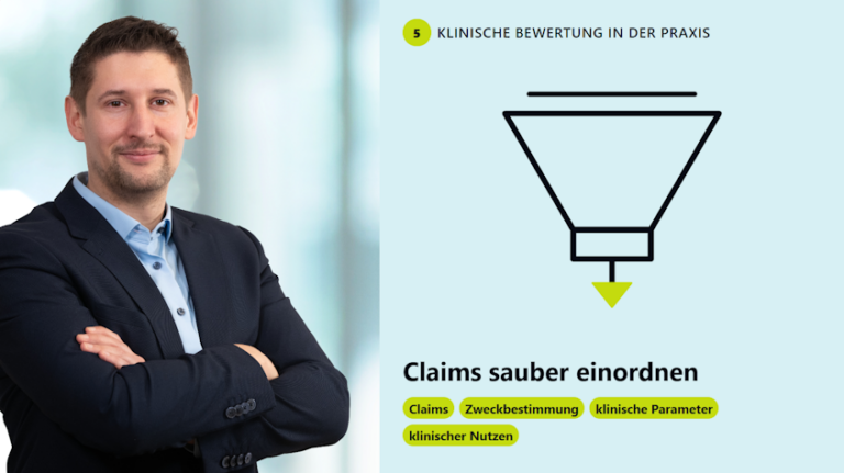 Claims in der klinischen Bewertung mit Zweckbestimmung und Leistungsparametern